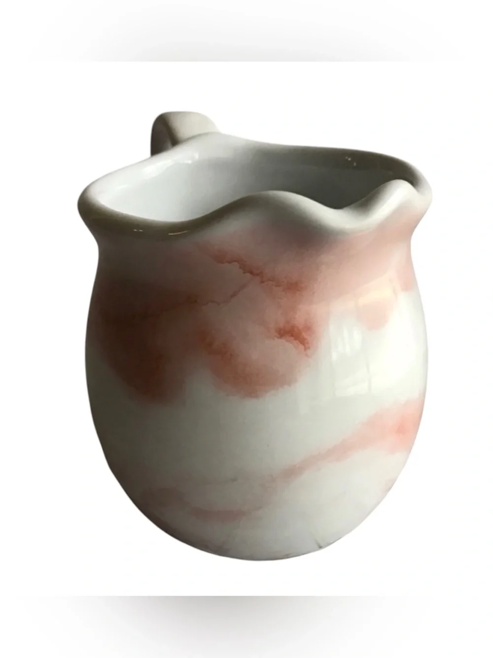 Home Brunch 10oz Stoneware Syrup Pitcher Pink Marble NWT Rustic Farmhouse